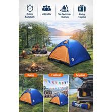 Munico 4-5 Kişilik Kamp Çadırı Manuel Kurulum Geniş Aile Kullanımı Hafif Taşınabilir Outdoor Piknik Festival