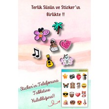 Birikiyedi Jibbitz Terlik Süsü 7'li Set Delikli Terliklerle Uyumlu/nota,gitar,kelebek Figürlü