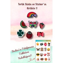 Birikiyedi Jibbitz Terlik Süsü 7'li Set Delikli Terliklerle Uyumlu/çilek,kurdele,yonca Figürlü