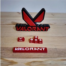 Valorant Oyuncu Seti - 16 cm Masaüstü Yazı Biblo & 6'lı (Keycaps) Mekanik Klavye Tuş Takımı