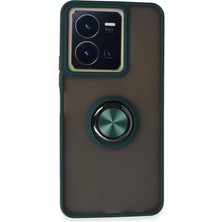 Feedback Newface Vivo Y36 Kılıf Montreal Yüzüklü Silikon Kapak - Yeşil