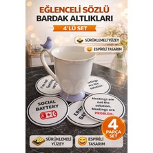 Triforge3D Eğlenceli Bardak Altlığı 4’lü Set Kaymaz Dekoratif Masa Aksesuarı