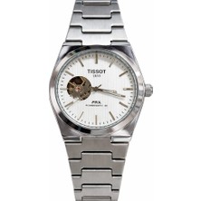 Otomatik Erkek Kol Saati Elle Hareketle Çalışır Gümüş Çelik Kordon Siyah Kadran Şık Tasarım