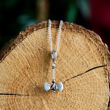 Ebrar Silver Gümüş Mini Balta Kolye 925 Ayar Gümüş Küçük Boy Balta Figürlü Unisex Kolye