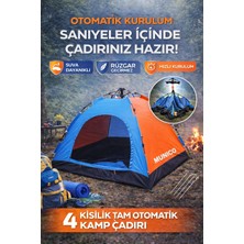 Munico 4 Kişilik Kamp Çadırı Hızlı Kurulum Şemsiye Sistem Su Geçirmez Dayanıklı Doğa Çadırı Otomatik Kamp