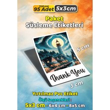 Sb Store Teşekkür Etiketi Thank You Ambalaj Hediye Süsleme Etiketi Model 60 - 95 Adet 5cm