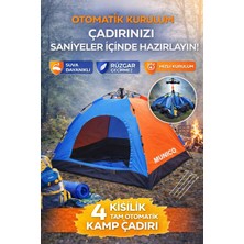 Munico Su Geçirmez Dayanıklı Outdoor Çadır 4 Kişilik Kamp Çadırı Kolay Kurulum Otomatik Sistem Su Geçirmez