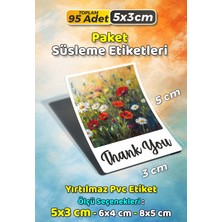 Sb Store Teşekkür Etiketi Thank You Ambalaj Hediye Süsleme Etiketi Model 65 - 95 Adet 5cm