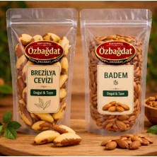 ÖZBAĞDAT Çiğ Badem Içi 300GR+100 gr Brezilya Cevizi Süper Ürün Paketi