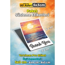 Sb Store Teşekkür Etiketi Thank You Ambalaj Hediye Süsleme Etiketi Model 58 - 95 Adet 5cm