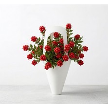 Esila Kağıtçılık 1 Adet Kokina Çiçeği Için Dışı Beyaz Içi Gri Lüks Kağıt Çanta Saksı, Buket Çiçek Taşıma Çantası