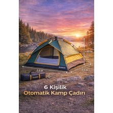 Munico 6 Kişilik Kamp Çadırı Hızlı Kurulum Şemsiye Sistem Su Geçirmez Dayanıklı Doğa Çadırı Otomatik Kamp