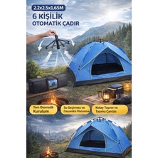 Munico 6 Kişilik Otomatik Kamp Çadırı Hızlı Kurulum Su Geçirmez Dayanıklı Festival Çadırı Kamp Çadırı
