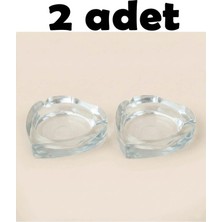 Tiesa Home 2 Adet Cam Kalp Model Şeffaf Küllük Kül Tablası 10CM
