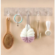 PremiumPort 5'li Şeffaf Süper Yapışkan Askı Seti, Banyo ve Mutfak Düzenleyici