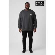Superlife Erkek Büyük Beden M Baskılı Bisiklet Yaka Ince Sweatshirt SPR26BSW956-13
