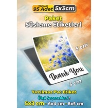 Sb Store Teşekkür Etiketi Thank You Ambalaj Hediye Süsleme Etiketi Model 62 - 95 Adet 5cm