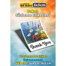 Sb Store Teşekkür Etiketi Thank You Ambalaj Hediye Süsleme Etiketi Model 63 - 95 Adet 5cm