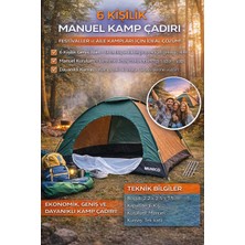 Munico 6 Kişilik Kamp Çadırı Manuel Kurulum Geniş Aile Kullanımı Hafif Taşınabilir Outdoor Piknik Festival