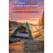 Munico 6 Kişilik Kapasiteli Kamp Çadırı Şemsiye Sistem Kolay Kurulum Su Geçirmez Dayanıklı Festival Outdoor