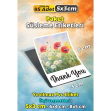 Sb Store Teşekkür Etiketi Thank You Ambalaj Hediye Süsleme Etiketi Model 61 - 95 Adet 5cm