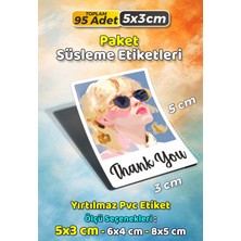 Sb Store Teşekkür Etiketi Thank You Ambalaj Hediye Süsleme Etiketi Model 66 - 95 Adet 5cm