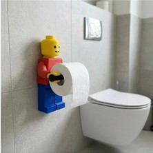 3D Crafttr LEGO Adam Tuvalet Kağıdı Standı - 33 cm Dev Dekoratif Banyo Aksesuarı