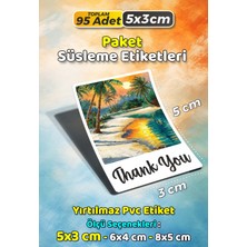 Sb Store Teşekkür Etiketi Thank You Ambalaj Hediye Süsleme Etiketi Model 52 - 95 Adet 5cm