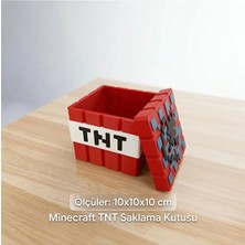 Minecraft T N T Tasarımlı Kapaklı Saklama Kutusu & Organizer ( 10X10X10 cm )