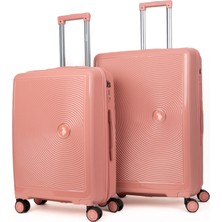 U.S. Polo Assn. Ultra Hafif Kırılmaz Polipropilen Büyük ve Orta Boy 2 Li Valiz Seti