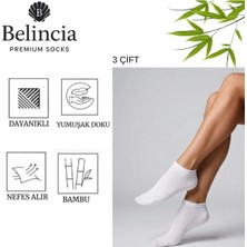 Belincia Bambu Kadın Patik Çorap/dikişsiz/koku Karşıtı 3'lü Paket