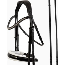 Anky Extra Wide Bridle Anatomik Tasarım Italyan Deri At Dizgini ve 2 Çift Reins