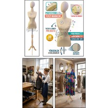 Manken İstanbul 38 Beden Hem Prova - Hem Ürün Sergileme - Fotoğraf Çekimi Için Keten Iğne Batan Kafalı Terzi Mankeni