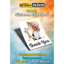 Sb Store Teşekkür Etiketi Thank You Ambalaj Hediye Süsleme Etiketi Model 69 - 95 Adet 5cm