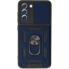 Novis Liora Newface Samsung Galaxy S21 Fe Kılıf Pars Lens Yüzüklü Silikon - Lacivert