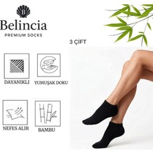 Belincia Bambu Kadın Patik Çorap/dikişsiz/koku Karşıtı 3'lü Paket