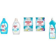 Aquabor Doğal Mineralli Sıvı Renkliler + Sıvı Beyaz + 4 kg Beyaz + 4 kg Renkliler + Elde Bulaşık 5 Li Set
