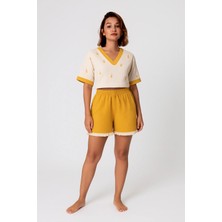 Ellia Soft Natura Soft Yazlık Ikili Takım Müslin Crop Set %100 Pamuk