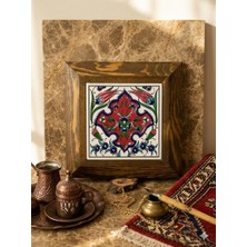 Anka Select Ahşap Çerçeveli El Yapımı Modern Çini Karo Tablo - Dekoratif Konsol Objesi 16X16