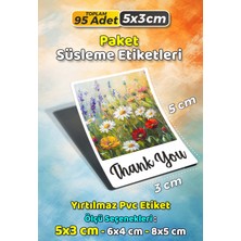 Sb Store Teşekkür Etiketi Thank You Ambalaj Hediye Süsleme Etiketi Model 64 - 95 Adet 5cm
