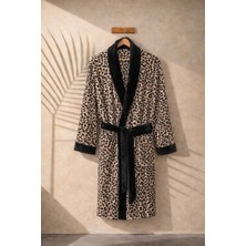 Ellia Soft Leopar Şalyaka Wellsoft Sabahlık | Bornoz