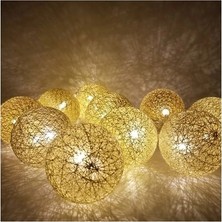 TeknoKapsül 2 Metre 10’lu Top LED Işık - Pilli Gün Işığı Dekoratif Aydınlatma