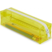 Muka Küçük Boy Şeffaf Sarı Kalem - Makyaj Kutusu 18X4.5X6,5 cm 1 Adet