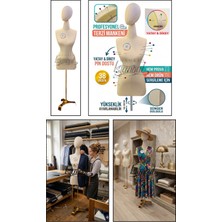 Manken İstanbul 38 Beden Hem Prova - Hem Ürün Sergileme - Fotoğraf Çekimi Için Keten Iğne Batan Kafalı Terzi Mankeni