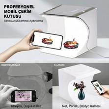 TeknoKapsül 20 x 20 cm Profesyonel Stüdyo LED Işıklı Çift Sıra Ürün Fotoğraf Çekim Çadırı