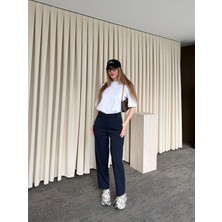 Laluvia Lacivert Klasik Düz Kesim Pantolon - 9957