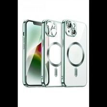 Pileli Store Newface iPhone 15 Kılıf Kross Magneticsafe Kapak - Açık Yeşil