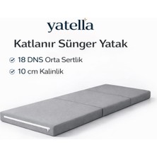 Yatella Katlanır Micro Cotton Sünger Yer Yatağı ve Minderi 10 cm 18 Dns Orta Sertlik Sünger