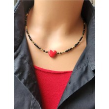 Home Spinel ve Hematit Taşı Kalp Kolye