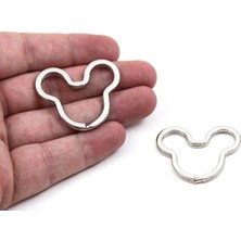Madeforyou 1 Adet - 32X39 mm Nikel Kaplama Mıckey Mouse Anahtarlık Halkası